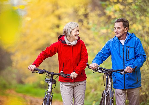 cyclists on a trail